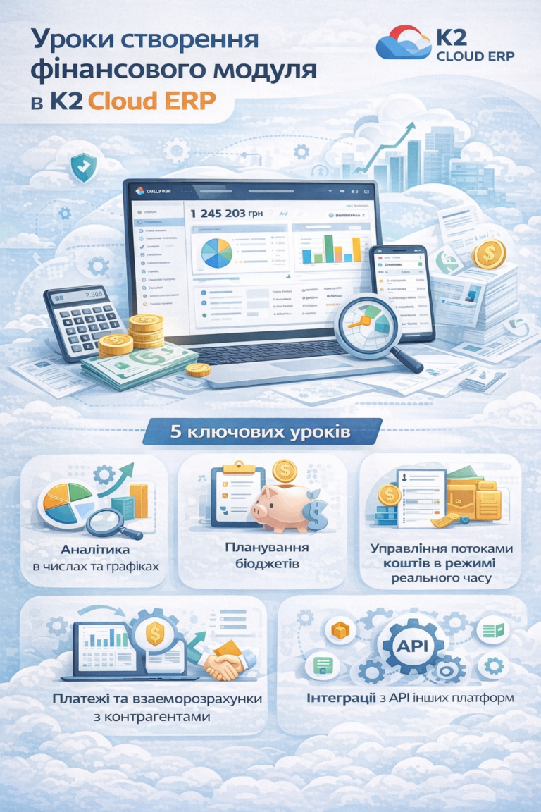 Уроки створення фінансового  модуля в K2 ERP: економіка впровадження K2 ERP для бізнесу: Уроки створення фінансового модуля в K2