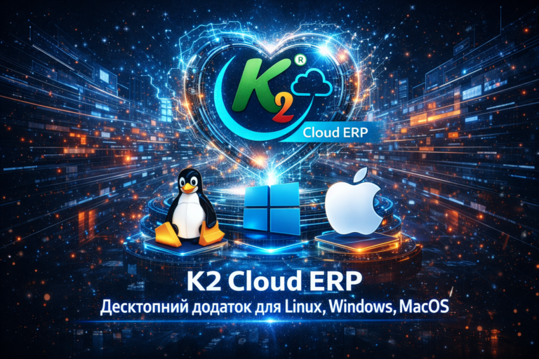 K2 ERPWindows та macOS — швидка задача з хмарами без хаосу вкладок,: Десктопний додаток для Linux