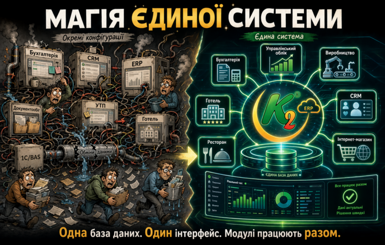 Магія єдиної системи: економіка впровадження K2 ERP для бізнесу: Магія єдиної системи