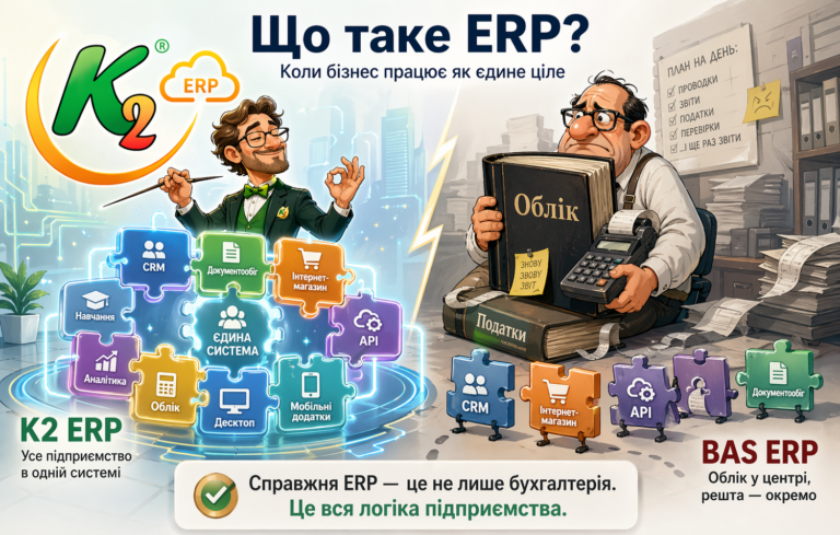 Що таке ERP: економіка впровадження K2 ERP для бізнесу: Що таке ERP — і чому справжня ERPде закі