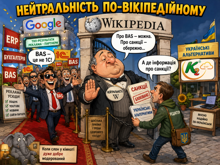 Wikipedia, BAS і нейтралітет: економіка впровадження K2 ERP для бізнесу: Wikipedia, BAS і нейтралітет
